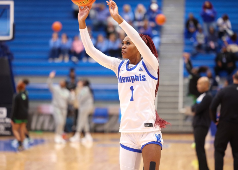 <strong>Memphis guard Tilly Boler (1) led the Tigers with 14 points.</strong> (Wes Hale/The Daily Memphian file)