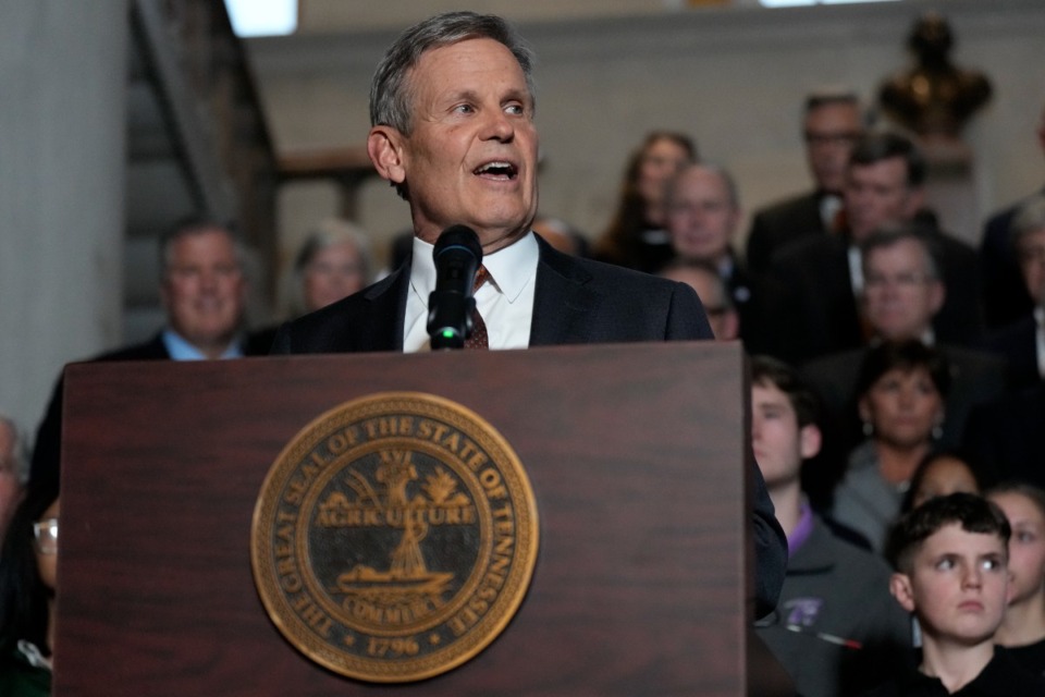 <strong>Gov. Bill Lee speaks during a bill signing ceremony at the state Capitol, Wednesday, Feb. 12, 2025, in Nashville.</strong>&nbsp;(George Walker IV/AP)