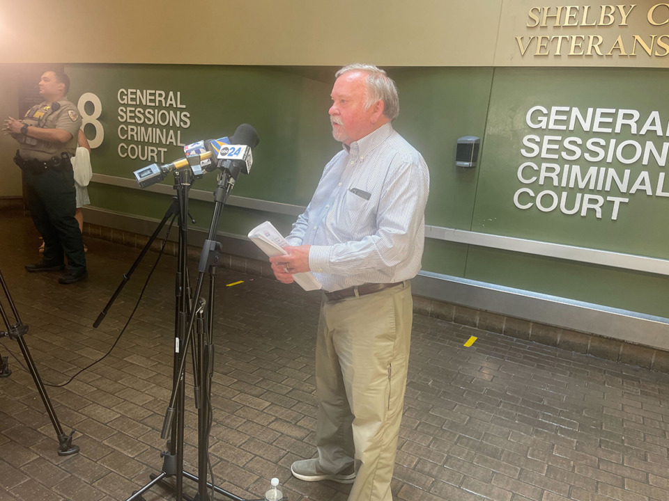 <strong>Fifteen people have applied to fill the General Sessions Criminal Court Judge Division 7 position vacated by Bill Anderson, who will retire at the end of the month. Anderson stands outside of his courtroom, Friday, Aug. 2, 2024.</strong> (Aarron Fleming/The Daily Memphian file)