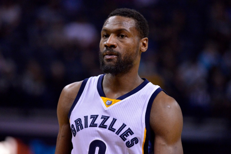 <strong>Memphis Grizzlies guard Tony Allen stands on the court during a break in play in the first half of an NBA basketball game against the Indiana Pacers Wednesday, March 29, 2017, in Memphis.</strong> (Brandon Dill/AP Photo file)