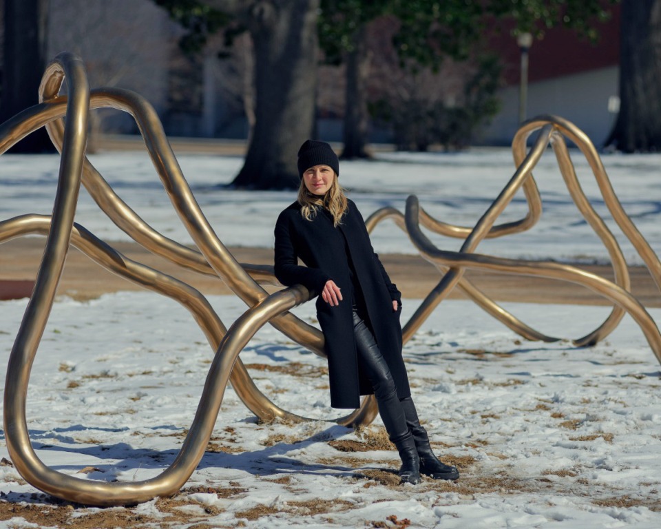 <strong>Molly Gochman, artist, with her sculptures "Monuments to Motherhood." </strong>(Houston Cofield/Special To The Daily Memphian)