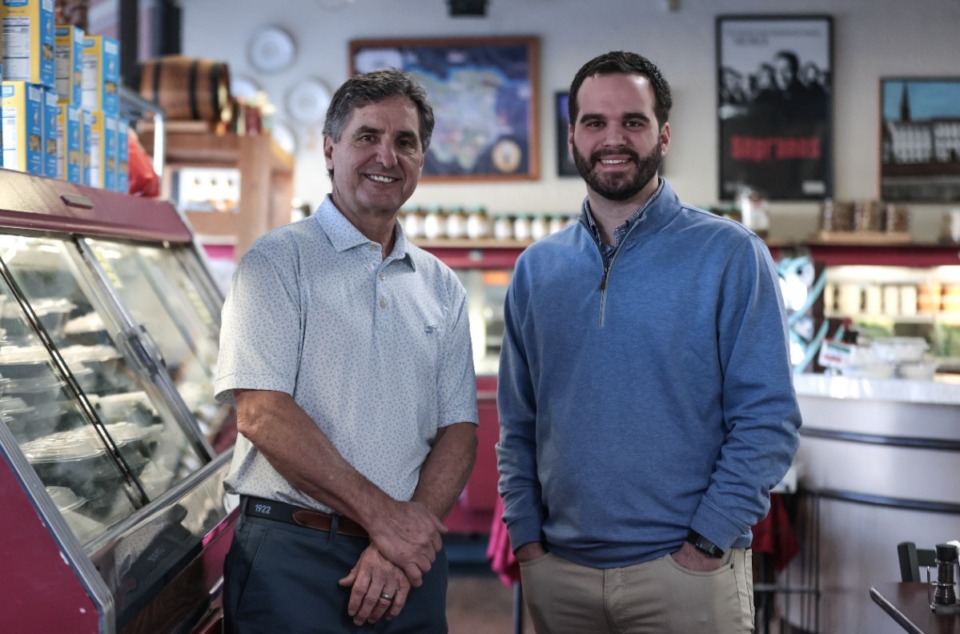 <strong>Michael Robilio (left) and Sam Lucchesi at Lucchesi Ravioli &amp; Pasta Co. Jan. 24, 2025.</strong> (Patrick Lantrip/The Daily Memphian)