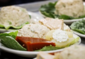 <strong>Calvary Waffle Shop&rsquo;s calvary salad plate features chicken salad, tomato aspic, shrimp mousse and cottage cheese.</strong> (Mark Weber/The Daily Memphian file)