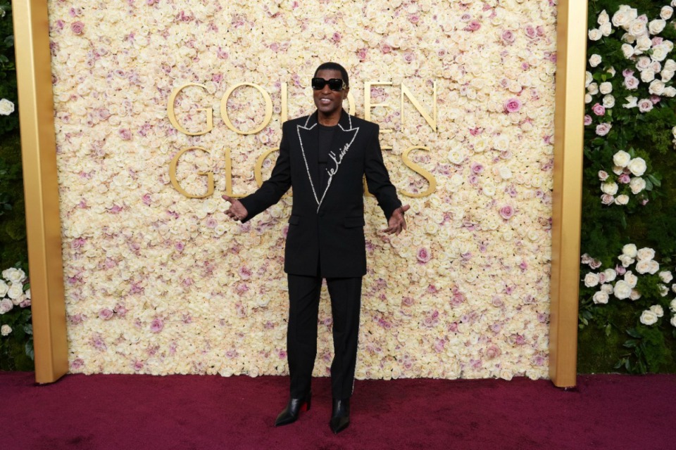 <strong>Babyface arrives at the 82nd Golden Globes on Sunday, Jan. 5, 2025, at the Beverly Hilton in Beverly Hills, Calif.</strong> (Jordan Strauss/Invision/AP)