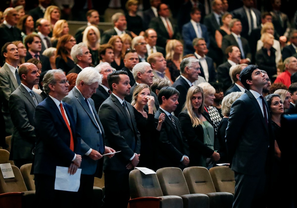 <strong>Family and friends attend the funeral of local restaurateur Nick Vergos at Hope Church Sept. 9, 2019.</strong> (Mark Weber/Daily Memphian)