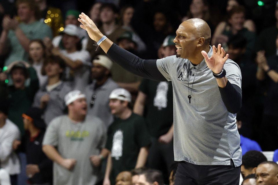 <strong>Memphis head coach Penny Hardaway reacts after a call during the first half of an NCAA college basketball game against UAB, Sunday, March 2, 2025, in Birmingham, Ala.</strong>&nbsp;(Butch Dill/AP Photo)