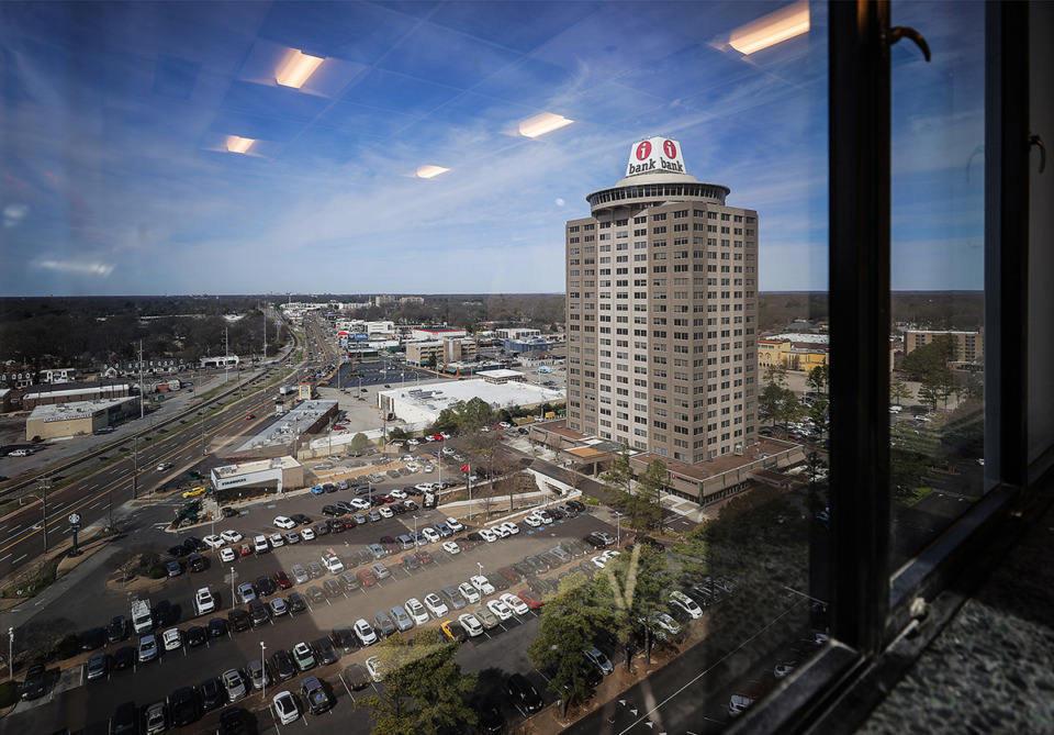 <strong>The office real estate market in Memphis is gaining momentum. The view from a speculative corner space office on the 15th floor of Clark Tower.</strong> (Patrick Lantrip/The Daily Memphian file)