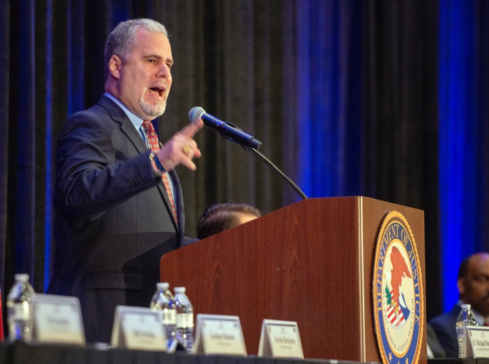 <strong>Memphis was one of the first 12 cities chosen in 2017 for a new initiative to reduce violent crime, said Jon Adler, the director of the Department of Justice's Bureau of Justice Assistance, at the National Public Safety Symposium Monday, Sept. 9, at the Hilton Hotel.</strong> (Greg Campbell/Special to The Daily Memphian)