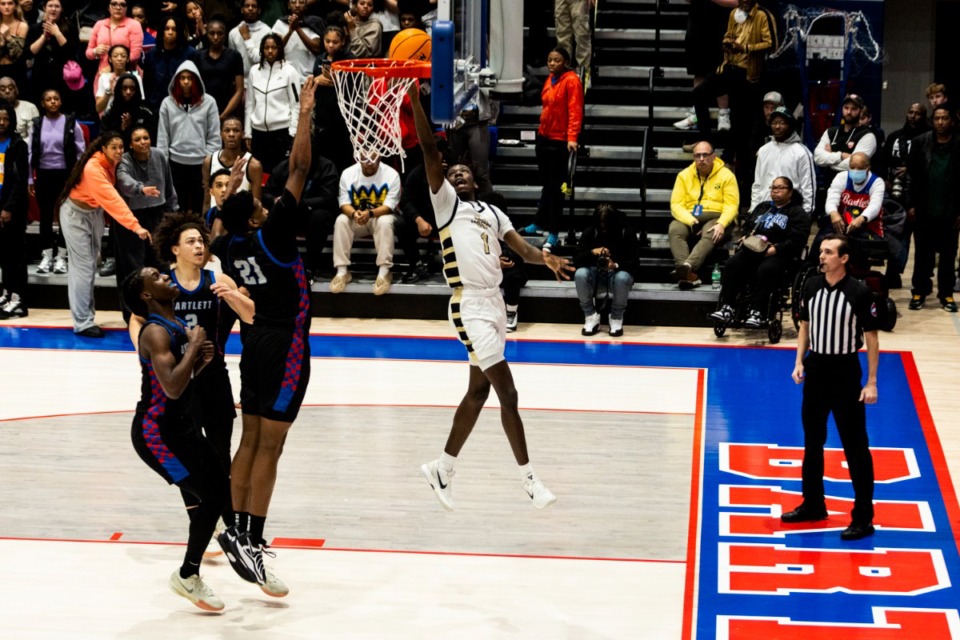 <strong>Whitehaven&rsquo;s Taquez Butler goes up for a shot against Bartlett&nbsp;at Bartlett High School Tuesday, March 4, 2025. Butler finished with 18 points to lead the Tigers.</strong>&nbsp;(Brad Vest/Special to The Daily Memphian)