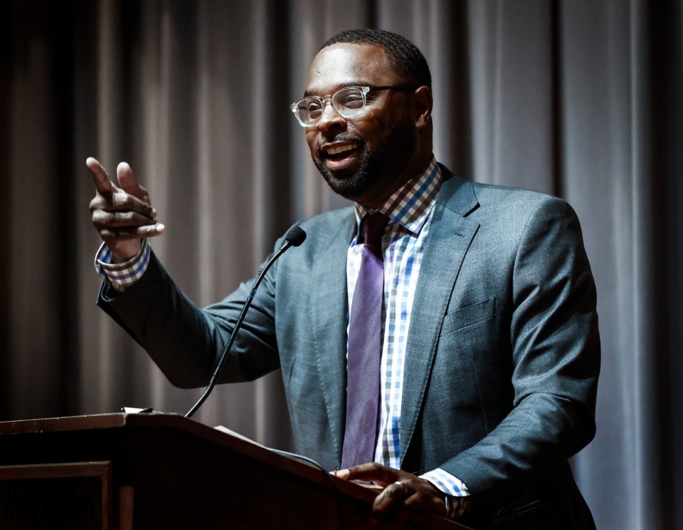 <strong>&ldquo;We want to present a future that we have never seen before. We want to create something that city has never seen &mdash; that the world has never seen,&rdquo; Memphis Mayor Paul Young said at Minglewood Hall Wednesday night.</strong> (Mark Weber/The Daily Memphian file)