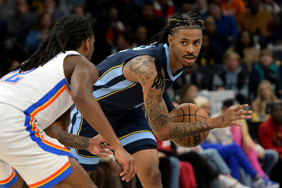 <strong>Will Memphis Grizzlies guard Ja Morant have to play through pain the rest of the season?&nbsp;&ldquo;I don&rsquo;t know,&rdquo; he said.&nbsp;</strong>(Brandon Dill/AP)