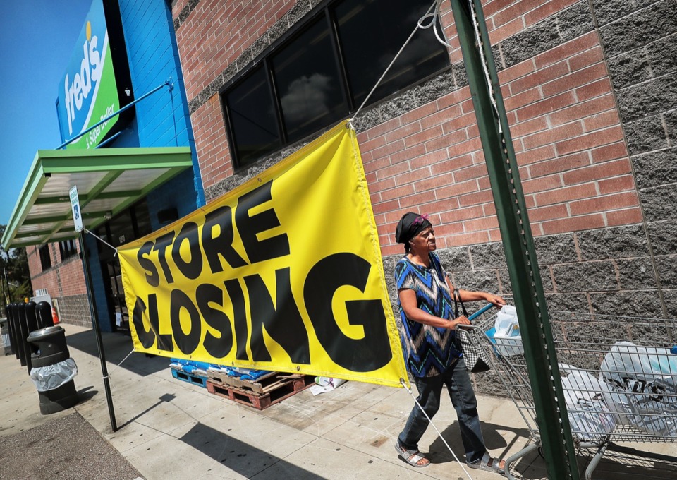 <strong>Customers were still shopping at the Lamar Avenue Fred's location as of Aug. 2.</strong> (Jim Weber/Daily Memphian)