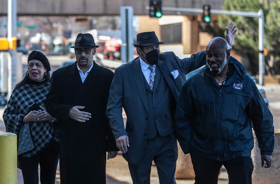 <strong>Shelby County Commissioner Edmund Ford Jr., second from left, walks into the Odell Horton Federal Building on March 6.</strong> (Patrick Lantrip/The Daily Memphian)