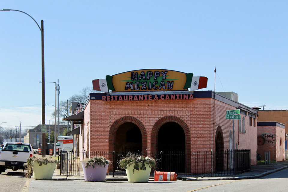 <strong>The site of the new Happy Memphis, former Happy Mexican, restaurant that splits South Second Street and St. Martin Street in Downtown Memphis.</strong> (Sophia Surrett/The Daily Memphian)