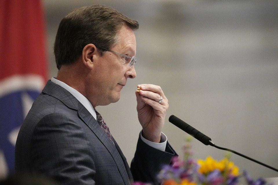 <strong>Tennessee House of Representatives Speaker Cameron Sexton, R-Crossville, presides over the House during a legislative session on April 18, 2024, in Nashville.</strong> (George Walker IV/AP file)