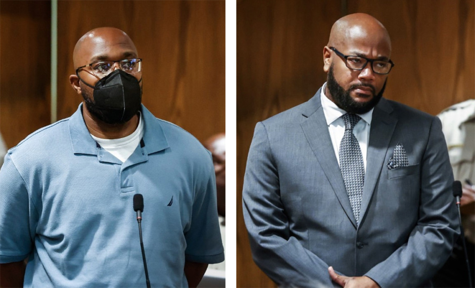 <strong>Courtney Parham (left) and Stevon Jones have each been charged with second-degree murder, aggravated assault and assault causing bodily harm in the death of Gershun Freeman.</strong> (Mark Weber/Daily Memphian file)