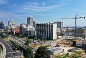 <strong>The crane hovering over the One Beale construction site Downtown Sept. 17 gives mute credence to economist John Gnuschke's assertion that the city's economy is the best it's been in 40 years.</strong>&nbsp; (Patrick Lantrip/Daily Memphian)