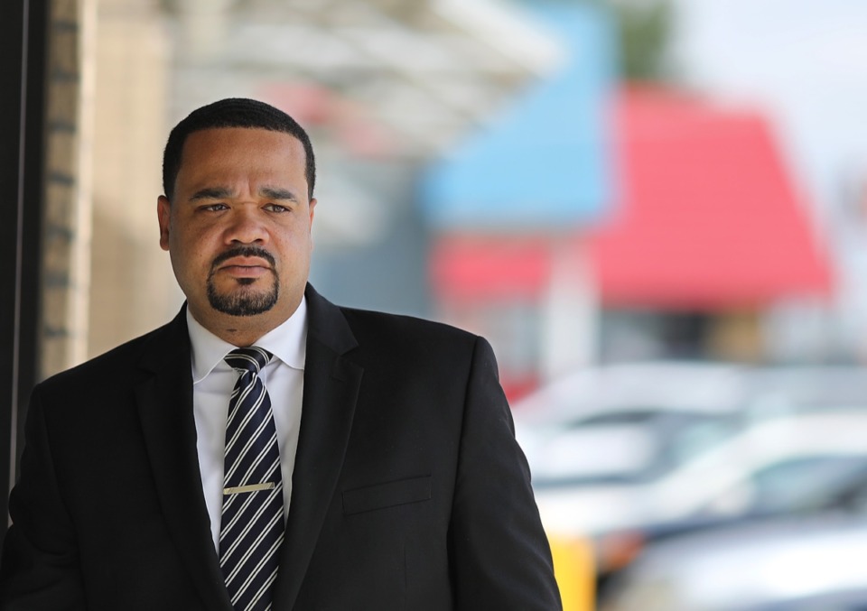 <strong>Executive director of the Greater Whitehaven Economic Redevelopment Corp. Trey McKnight, seen here at Whitehaven Village in August of last year, said that GWERC has helped new businesses obtain forgivable ICED loans.</strong>