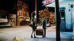 <strong>A young couple stand in front of the Arcade Restaurant during their first visit to Memphis in filmmaker Jim Jarmusch's 1989 Memphis classic "Mystery Train." </strong>(Courtesy Indie Memphis)