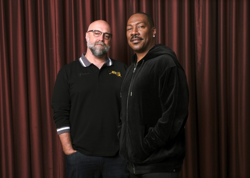 <strong>This Sept. 7 photo shows Eddie Murphy, right, star of the film "Dolemite Is My Name," with director Craig Brewer at the Shangri-La Hotel during the Toronto International Film Festival in Toronto.</strong> (Photo by Chris Pizzello/Associated Press)