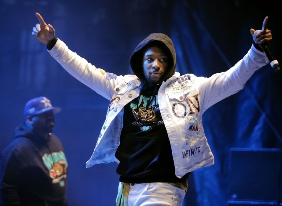 <strong>Young Dirty Bastard, son of original Wu Tang member Ol' Dirty Bastard, performs with his father's old group at the third annual Mempho Music Festival at Shelby Farms on Oct. 19, 2019.</strong> (Patrick Lantrip/Daily Memphian)