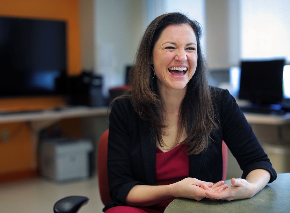 <strong>Dr. Sarah Weatherspoon, director of Le Bonheur Children's Hospital's Infantile Epilepsy Center, laughs during a Nov. 6 interview.</strong> (Patrick Lantrip/Daily Memphian)