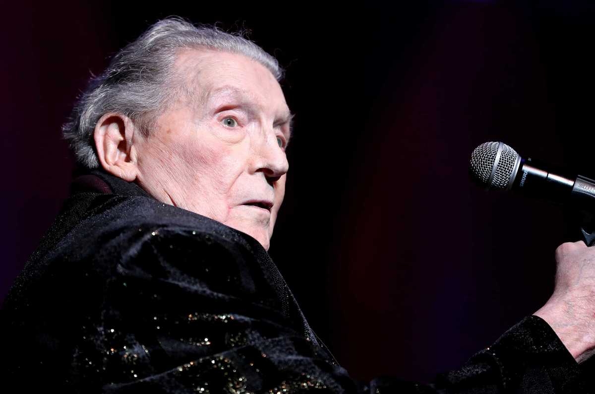 <strong>Jerry Lee Lewis took the stage at the Memphis Music Hall of Fame induction ceremony to play "Great Balls of Fire," which was being honored. Seven new members were inducted in a ceremony at the Cannon Center for the Performing Arts.</strong> (Houston Cofield/Daily Memphian)