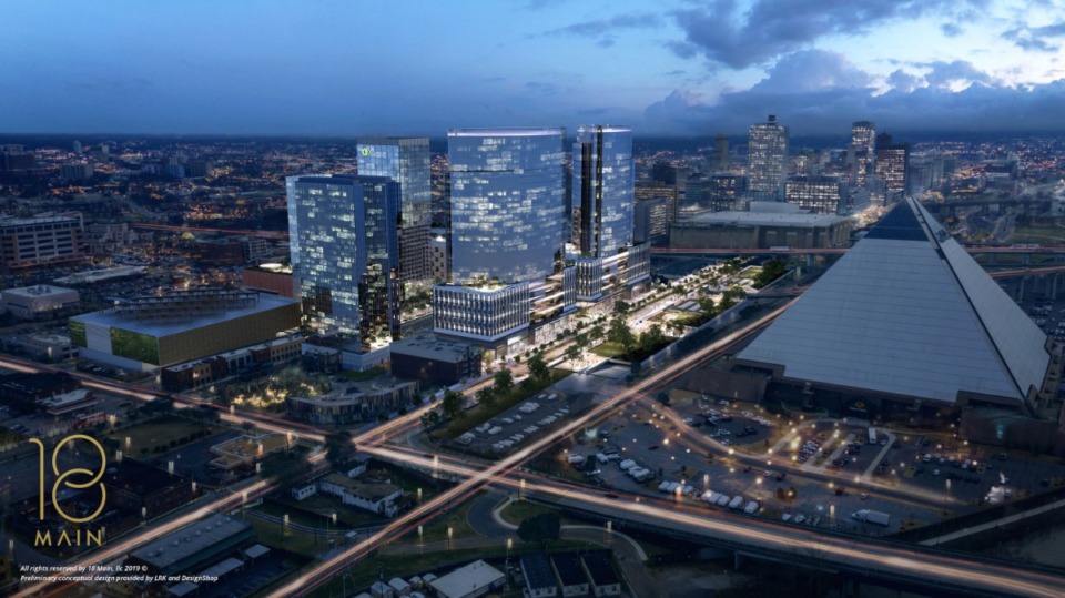 <strong>Developer Tom Intrator's plan for the Pinch district includes some buildings as tall as 17-18 stories.</strong><span>&nbsp;(Submitted rendering by designshop llc)</span>