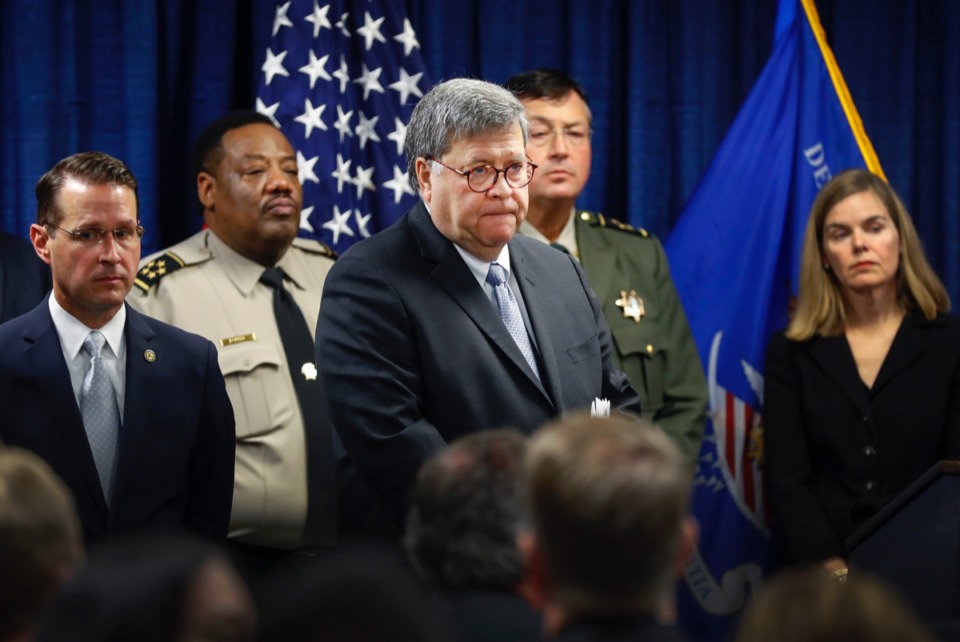 <strong>Attorney General William Barr, along with local dignitaries, announced the launch of "Project Guardian," an anti-gun violence initiative Nov. 13, 2019, at the Davis-Horton Federal Building.</strong> (Mark Weber/Daily Memphian)