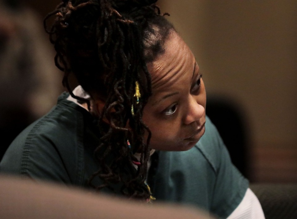 <strong>Latoshia Daniels, who is accused of killing a Mississippi Boulevard pastor in April, briefly appeared in court Oct. 16, 2019 for her arraignment</strong>. (Patrick Lantrip/Daily Memphian)