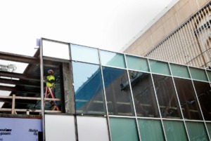 <strong>Construction continues inside the new walkway bridge at the Renasant Convention Center on Monday, Dec. 9. The center&rsquo;s renovation is 51% completed.</strong> (Mark Weber/Daily Memphian)