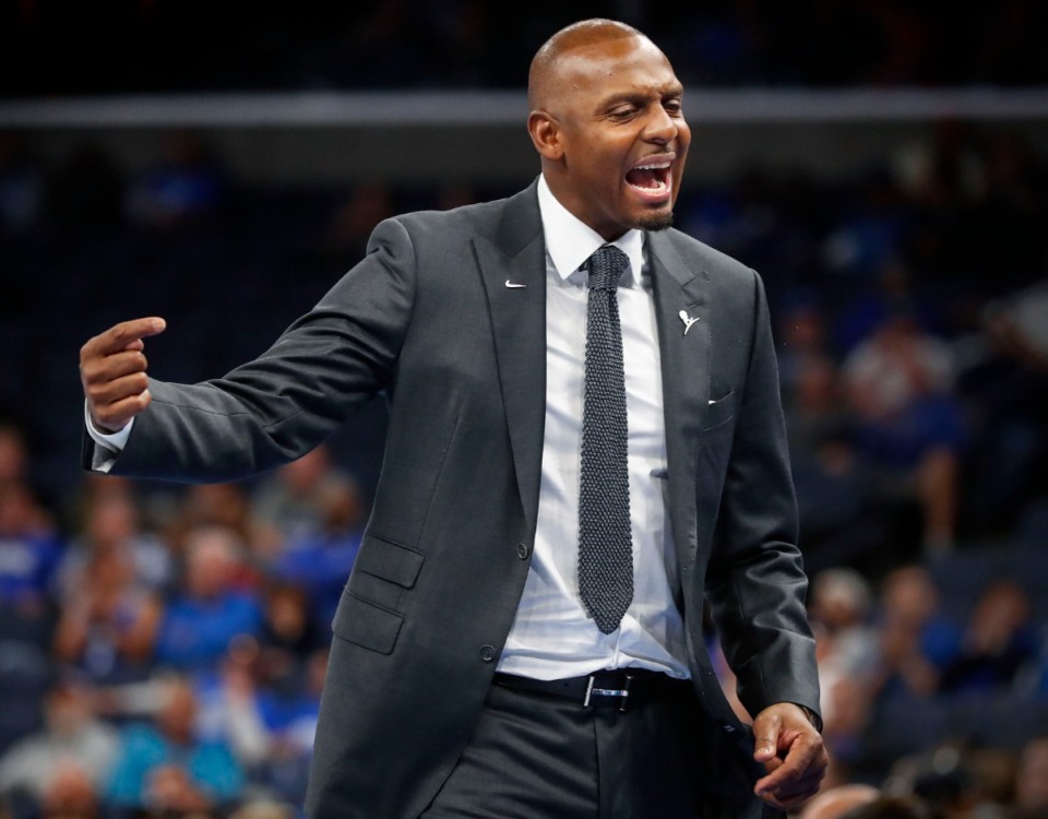 <strong>Memphis head coach Penny Hardaway reacts to play on the court during action against CBU on Oct.24, 2019.</strong><span>&nbsp;<strong>Ahead of the Jan. 4 game against Georgia, Hardaway says:&nbsp;&rdquo;We&rsquo;re here. This is not a gimmick. We&rsquo;re the No. 9 ranked team in the country for a reason.&rdquo;&nbsp;</strong></span>(Mark Weber/Daily Memphian file)