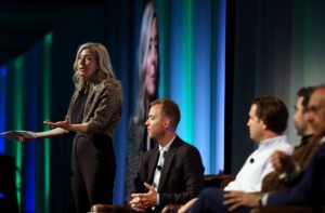<strong>Indigo Ag board member Ann Simonds leads a panel discussion during the 2019 BeneficialAG conference at The Peabody hotel in Memphis June 12, 2019. The ag tech company recently received another $200 million in capital, with a large investment from FedEx.</strong> (Patrick Lantrip/Daily Memphian)