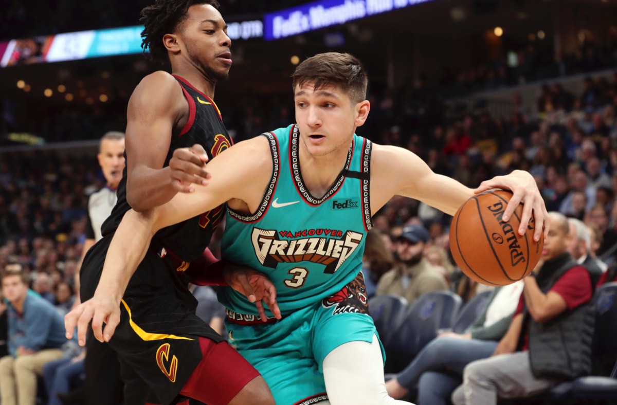 <strong>Memphis Grizzlies guard Grayson Allen (3) drives the ball around Cleveland Cavaliers guard Darius Garland (10) Friday, Jan. 17, 2020, at FedExForum.</strong> (Karen Pulfer Focht/AP)