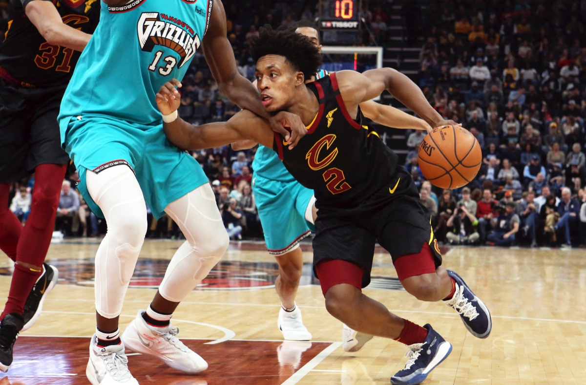 <strong>Cleveland Cavaliers guard Collin Sexton (2) Tries to find a way past Memphis Grizzlies forward Jaren Jackson Jr. (13) Friday, Jan. 17, 2020, iat FedExForum.</strong> (Karen Pulfer Focht/AP)