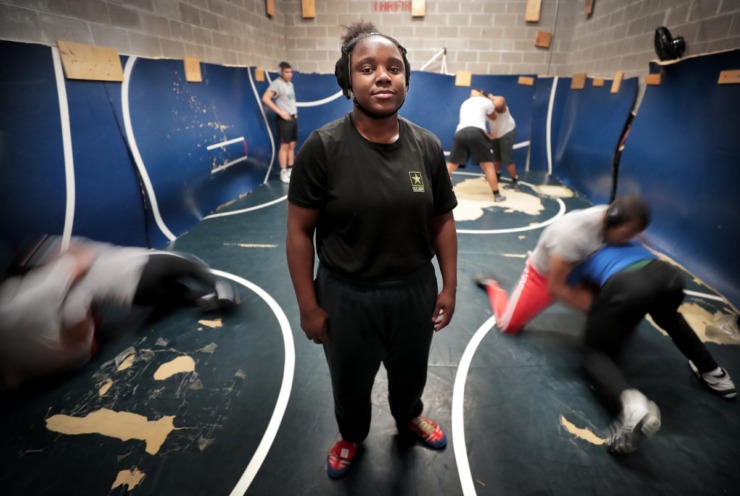 <strong>Jayla Washington is the top-ranked wrestler in Tennessee in her weight and class. If she wins the state tournament Feb. 22, she’ll be be the first girl from Shelby County to claim a state title since the TSSAA officially sanctioned the sport in 2014.</strong> (Jim Weber/Daily Memphian)