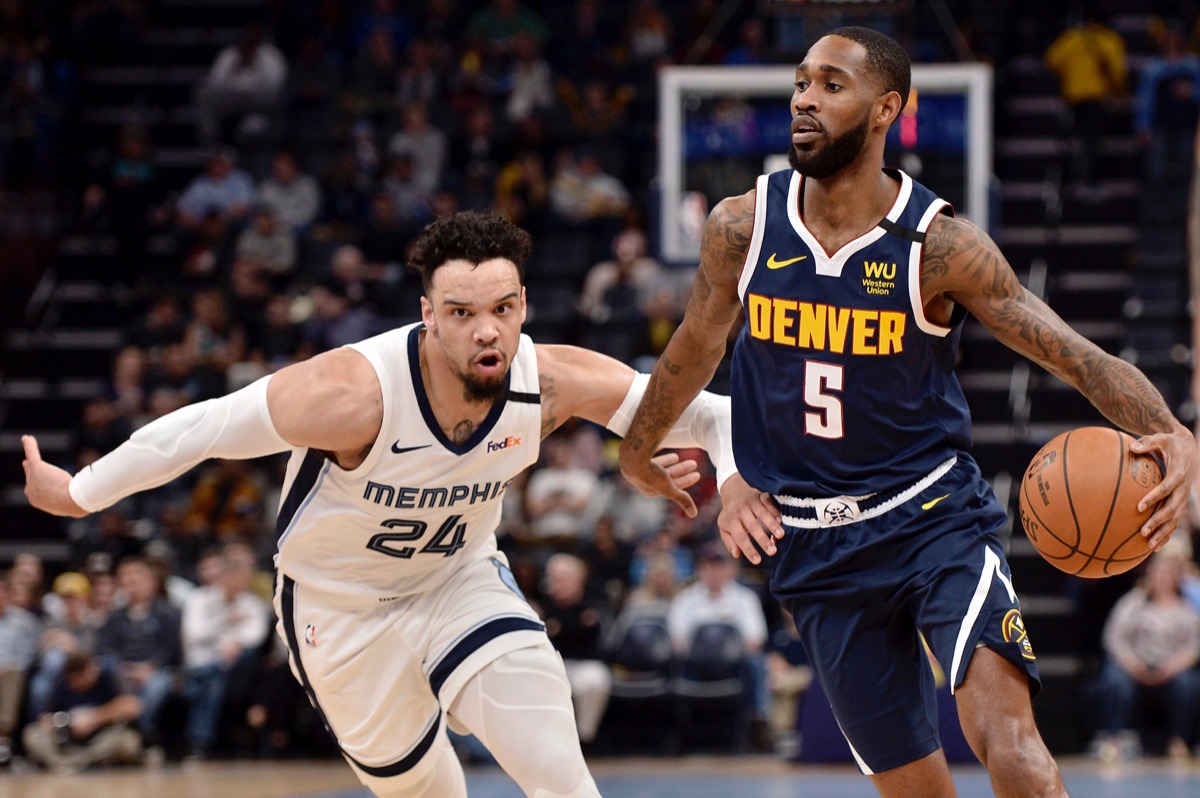 <strong>Denver Nuggets forward Will Barton (5) handles the ball against Memphis Grizzlies guard Dillon Brooks (24)&nbsp;Jan. 28, 2020,</strong>&nbsp;<strong>at FedExForum.</strong> (Brandon Dill/AP)