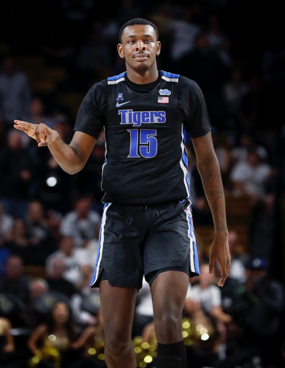 <strong>Memphis forward Lance Thomas celebrates a 3-point basket late in the game against UCF on Wednesday, Jan. 29, 2020, in Orlando.</strong> (Mark Weber/Daily Memphian)