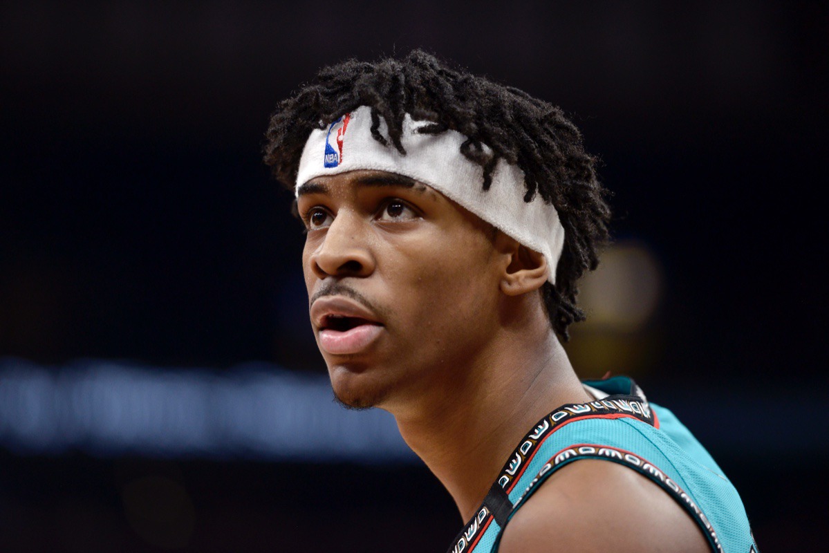 <strong>The camera catches the now-infamous headband on Grizzlies guard Ja Morant Feb. 12, 2020, at FedExForum.</strong> (Brandon Dill/AP)
