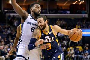 <div class="row collapse"></div><div><article ng-bind-html="results.Items[0]._source.caption.nitf" class="ng-binding"><strong>Utah Jazz guard Ricky Rubio (3) drives against Memphis Grizzlies guard Shelvin Mack (6) in the first half of an NBA basketball game Monday, Nov. 12, at FedExForum. </strong>(AP Photo/Brandon Dill)</article></div>