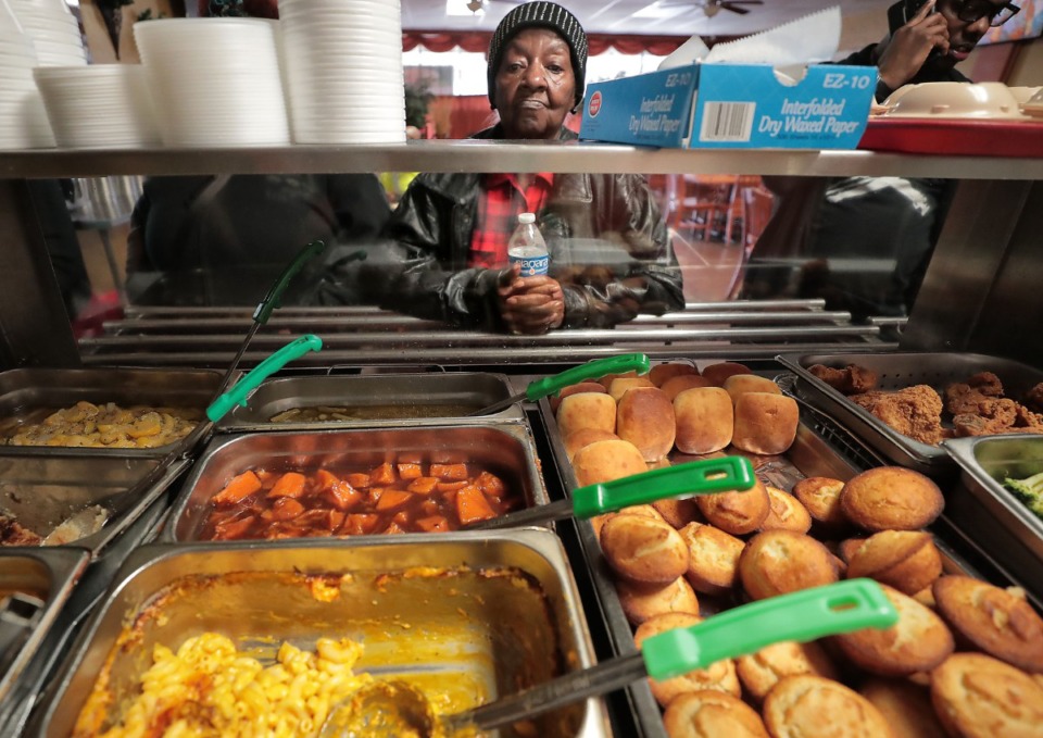 <strong>Daisy's Restaurant on South Third Street serves classic soul food on a&nbsp;menu that changes daily, with a repeat or two over the week.&nbsp;On Thursday, Feb. 13, the menu included baked chicken, lasagna and a variety of side items.</strong> (Jim Weber/Daily Memphian)