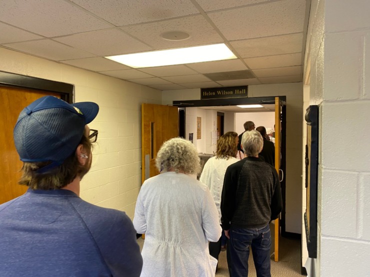 <strong>Casting a vote at Midtown's Open Door Bible Church&nbsp;took about 20 minutes. But the line had nearly vanished by 7:40 a.m.</strong> (Tom Bailey/Daily Memphian)