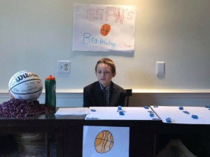 <span class="s1"><strong>At precisely 2 p.m. Sunday, March 15, "The Owen Lunardi Selection Sunday" show began, featuring Owen Dowdle, 9, of Germantown.</strong> (Submitted photo)</span>