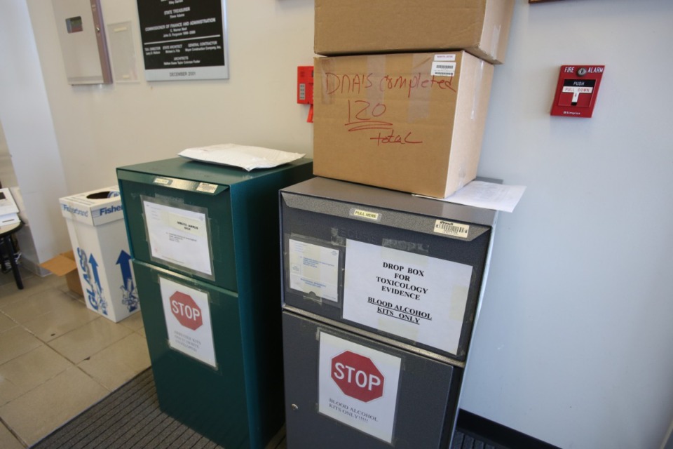 <strong>Memphis Police Department now tests kits within 96 hours of collection. A drop box inside the TBI office in Memphis holds forensic evidence.&nbsp;</strong>(Karen Pulfer Focht/Special to the Daily Memphian)