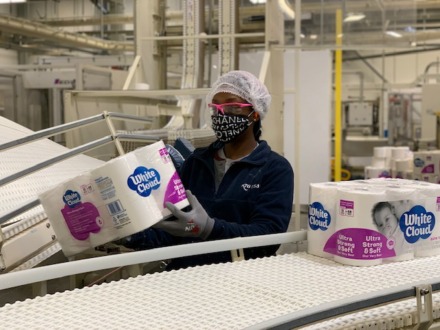 <strong>Employee Brittany Gulley at work inside Kruger's Memphis paper products plant</strong> (Submitted Kruger Products)