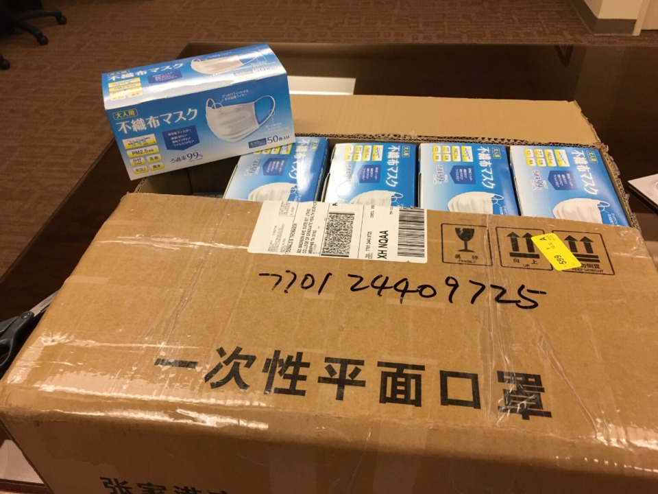 <span><strong>Gifts of face masks from medical center partners in China are arriving at UTHSC.</strong> (Courtesy of UTHSC)</span>
