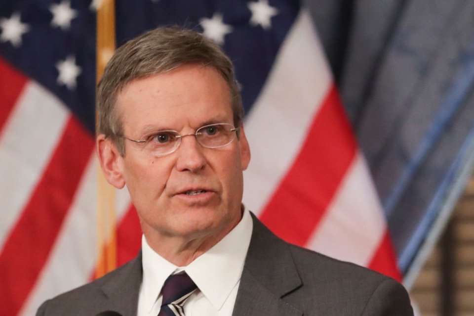 <strong>Gov. Bill Lee, seen here at a March press conference in Nashville,</strong> <strong>signed an executive order April 8 extending the postponement of elective medical and dental procedures.</strong> (Mark Humphrey/AP File)