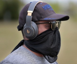 <strong>William Reynolds of Bartlett protects himself while walking at Shelby Farms as Memphians practice social distancing during workouts, dog walks and bike rides on Saturday, April 4.&nbsp;In a Saturday, April 11, release, the Shelby County Health Department confirmed 1,147 cases of COVID-19 in Shelby, resulting in 26 deaths.</strong>&nbsp;(Jim Weber/Daily Memphian)