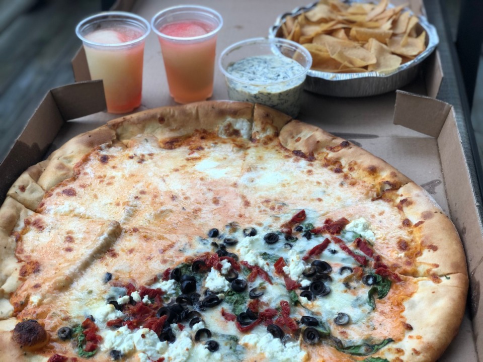 <strong>Half vodka pie, half Gina Bellina from Aldo's and Jameson slushies and spinach dip from Slider Inn make a nice porch dinner.</strong> (Jennifer Biggs/Daily Memphian)