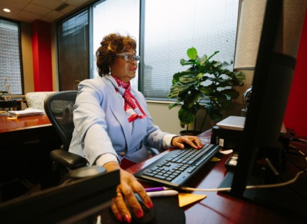 <strong>Greater Memphis Chamber President and CEO Beverly Robertson went into the Downtown Memphis office to take care of some business on April 12, 2020.</strong> (Ziggy Mack/Special to The Daily Memphian)